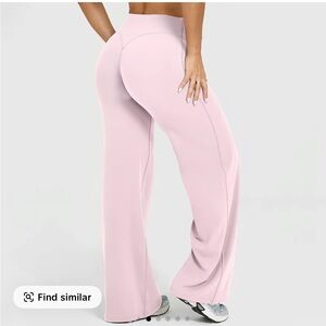 Light Pink Wide Leg Pants Leggings